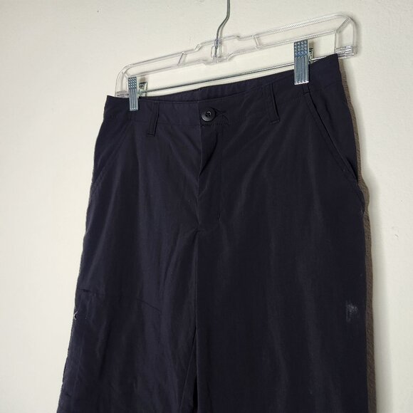 Patagonia Womens 4 Black Outdoor Wide Leg Pants Nylon Pockets Cargo Roll Tab  ge - Picture 4 of 8